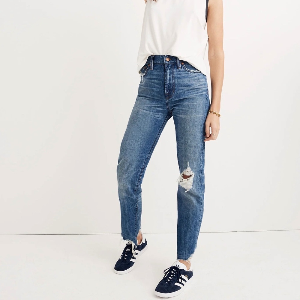 Madewell Perfect Summer Distressed Frayed Hem Jeans